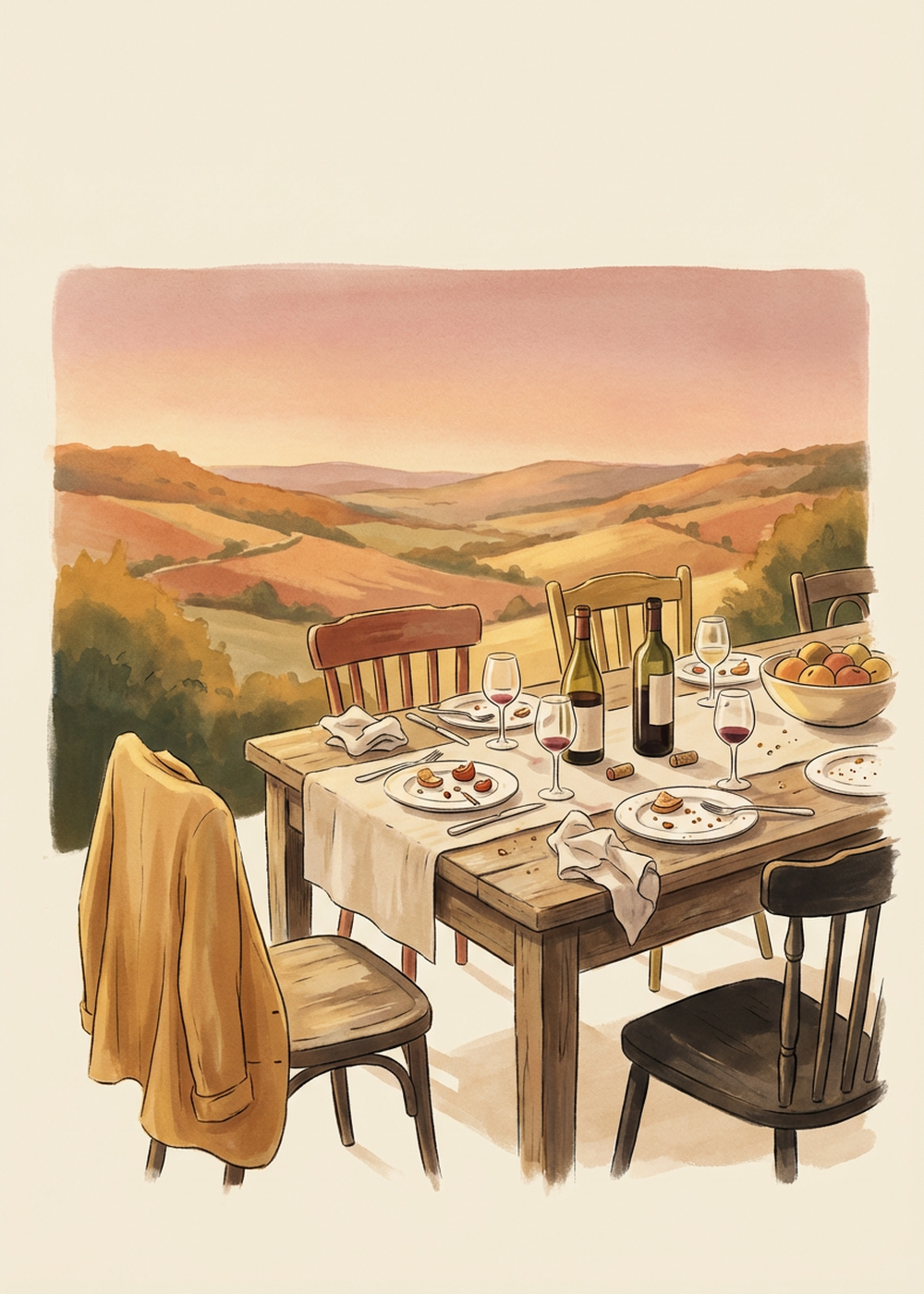Carte du quiz tarot « Les amis qui restent » — Dîner dehors le samedi, la vallée qui s'éteint lentement en…