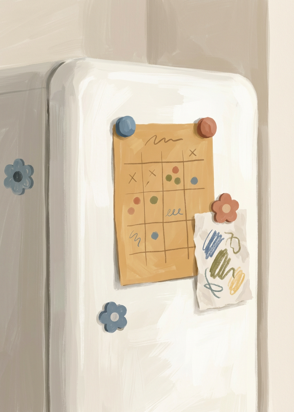 Carte du quiz tarot « Le calendrier sur le frigo » — Le calendrier sur le frigo, cinq rendez-vous dans la…